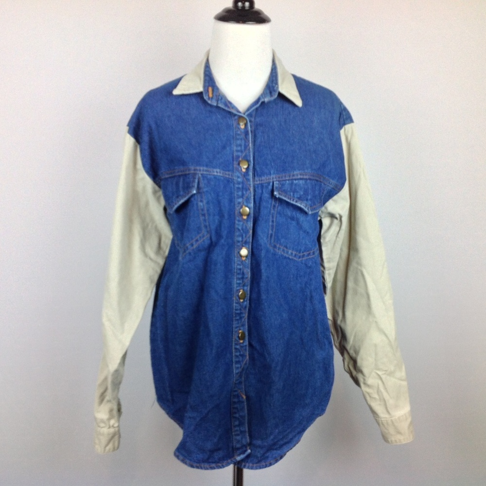 Vintage Denum Jeans Shirt Womens Small